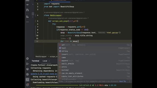 Создайте простой веб-скрапер для извлечения данных с веб-страниц. Python смотреть онлайн