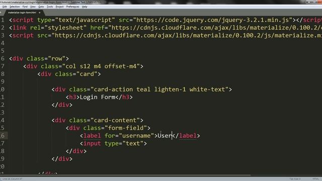 Materialize Css - responsive login form смотреть онлайн