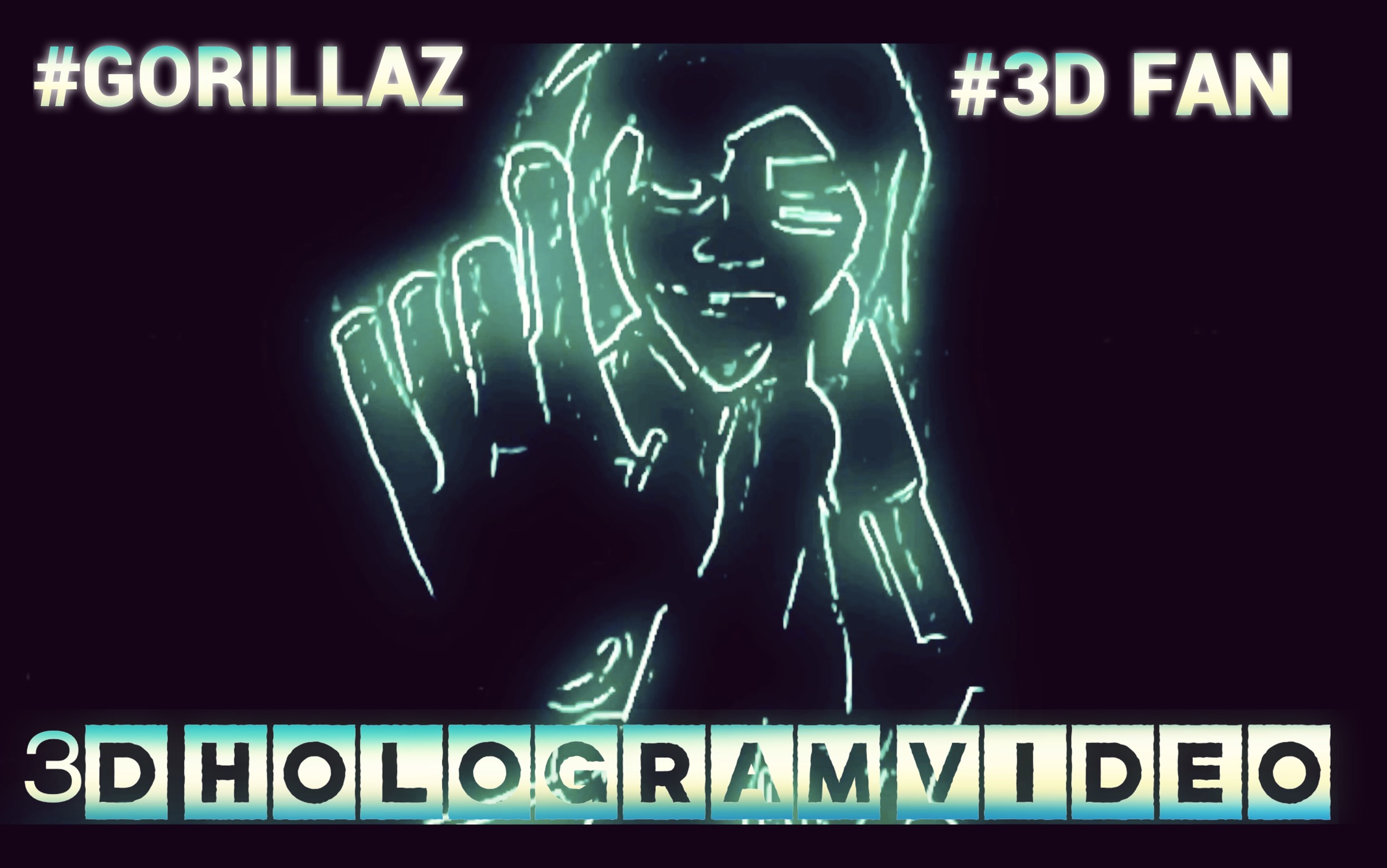 Gorillaz. 3D голограмма. Для 3D вентилятора. #3dhologramfan #hologram #3dhologram
