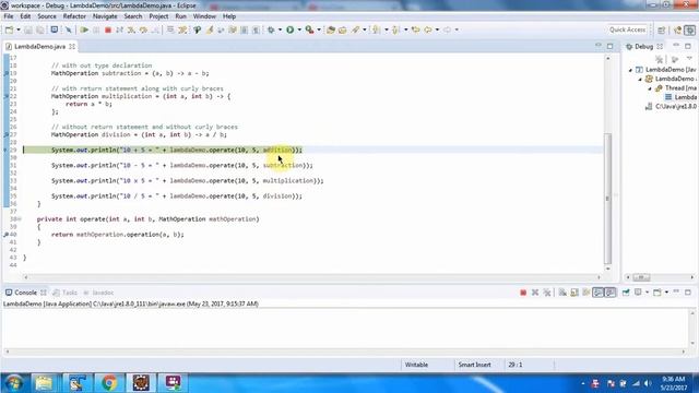 Lambda expression example - Math Operation | Lambda expression in Java смотреть онлайн