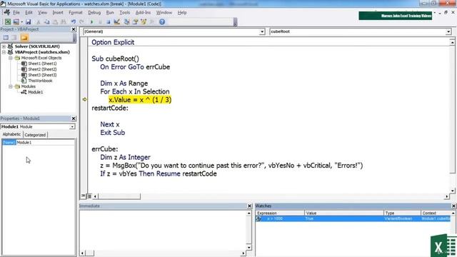 39. Setup And Use A Watch || VBA Tutorial || Lecture || Microsoft Excel || смотреть онлайн