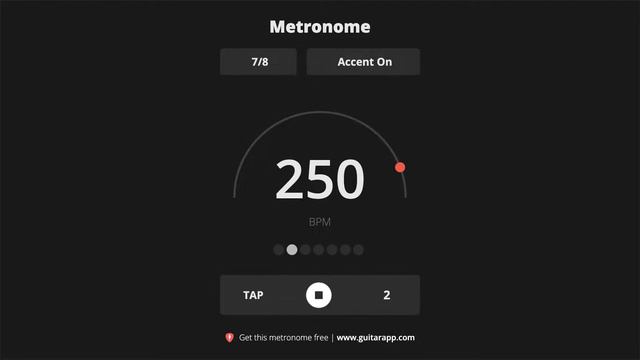 250 BPM Metronome 7/8 смотреть онлайн