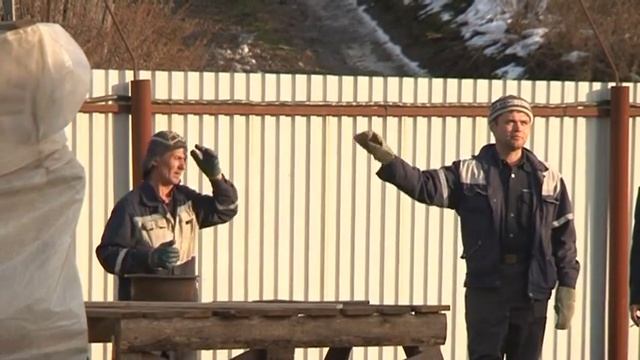 Монтаж цементного силоса на о. Русском - ноябрь 2009 г. смотреть онлайн