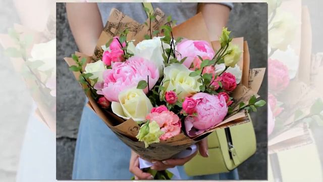 Свадебный Букет из Пионов и Роз, Букеты невесты Фото смотреть онлайн