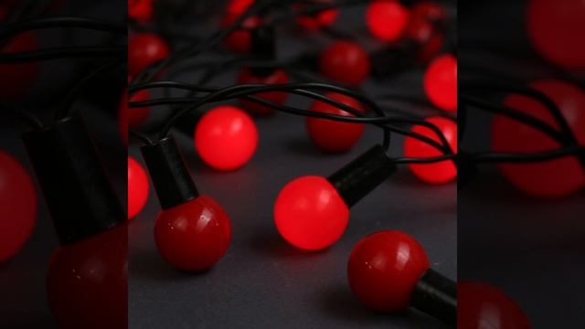 Светодиодная уличная гирлянда LN "Шарики Ø25мм" 10 метров с контроллером. 100 диодов красная смотреть онлайн