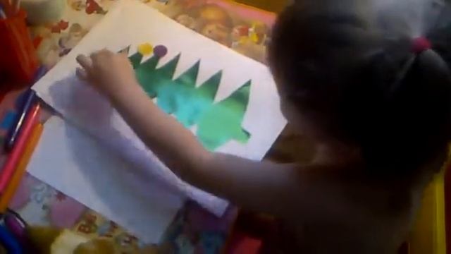 Аппликация "Ёлочка с шариками" смотреть онлайн