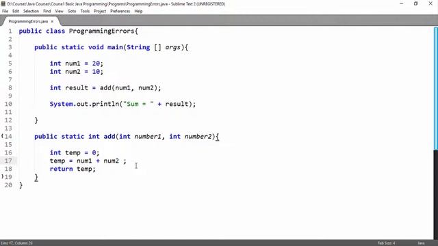Java Beginners Tutorials #31 "Variable scope only in Method" Common Programming Errors 3/5 смотреть онлайн