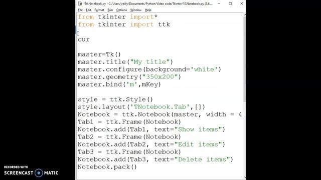 12. Tkinter: Notebook and keyboard inputs смотреть онлайн