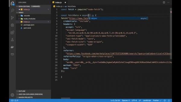 How to use Facebook's GraphQL api to grab items off marketplace