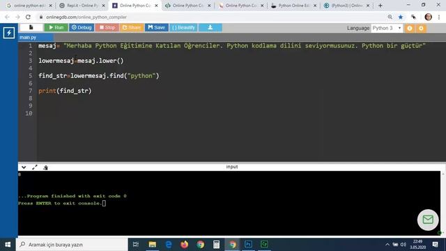 #07 Python String Methodlarından Count Find ve Replace Ne İşe Yarar смотреть онлайн