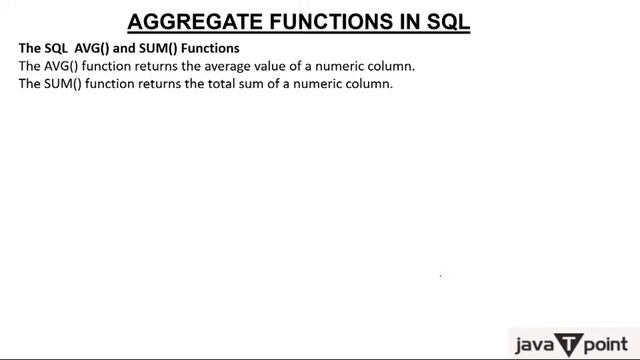 SQL Aggregate Functions смотреть онлайн