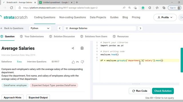 Python StrataScratch ID 9917 Average Salaries смотреть онлайн