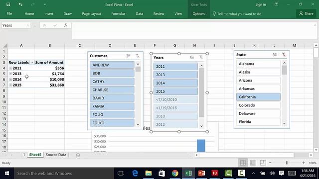 Excel 2016/2013/2010 Tutorial: Pivot Tables- Part 3 -Slicers смотреть онлайн