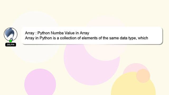 Array : Python Numba Value in Array смотреть онлайн