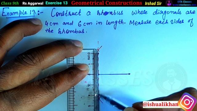 Construct a rhombus whose diagonals are 4cm and 6cm in length | RS Aggarwal Class 9 Exercise 13 смотреть онлайн