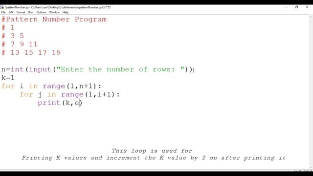 Odd Number Pattern Programs in Python | Python for Beginners | Code Generator | CG. смотреть онлайн