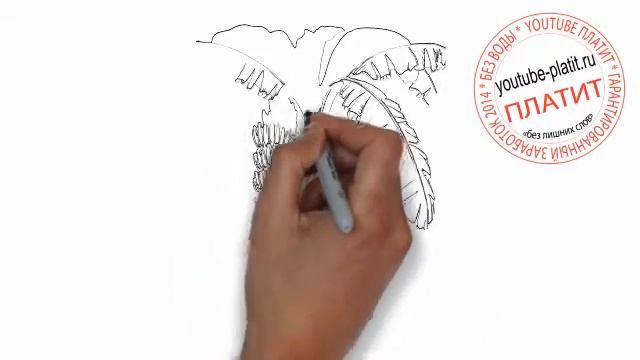 Как нарисовать дерево пальму с бананами смотреть онлайн