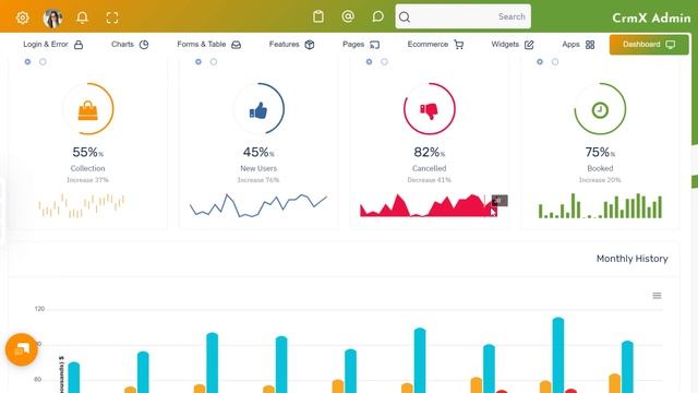 CrmX Admin - CRM Admin Panel And Bootstrap Dashboard Deisgn смотреть онлайн