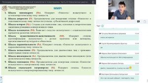 Часть 8.  Клиническая диагностика личности.  MMPI: структура, диагностические шкалы