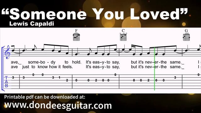 Someone You Loved - Easy Guitar with Chords, Lyrics, Melodies and On-screen Tabs смотреть онлайн