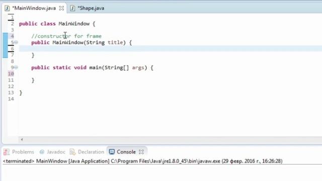 LEARN JAVA Drawing shapes class example смотреть онлайн