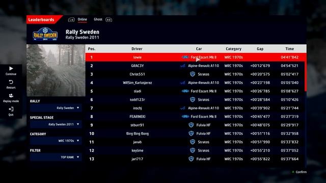 WRC 10 - Sweden 2011 WRC 1970's World Record - Ford Escort Mk2 смотреть онлайн