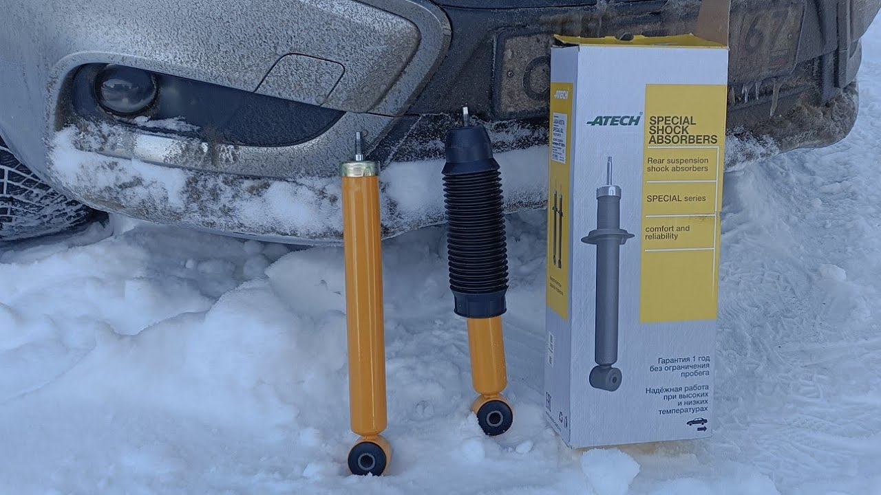 LADA Vesta,,,стойки ATECH зад , ставим , первые впечатления !!! смотреть онлайн