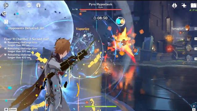 Abyss Floor 11-3 C0 Melt Ganyu + Tartaglia vs. Pyro Hypostasis 33s смотреть онлайн