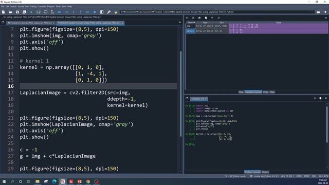 Python#10 Laplacian Filter in Spatial Domain using Python смотреть онлайн