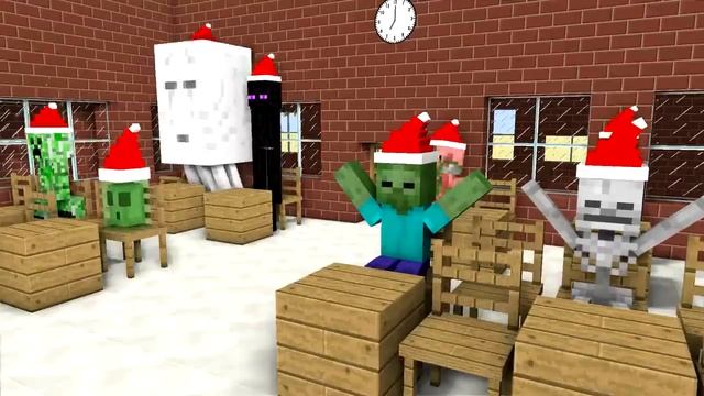 Школа Монстров: распаковка XBOX SERIES X и PS5 рождественский подарок-Minecraft Animation смотреть онлайн