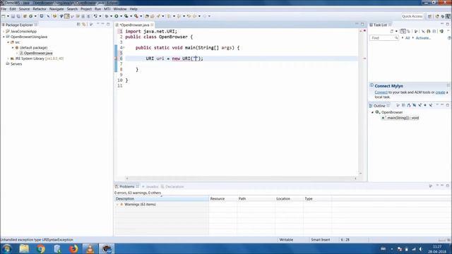 Open Browser Using Java смотреть онлайн
