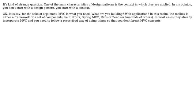 When designing an application around Model-View-Controller (MVC), what is in your toolbox? смотреть онлайн