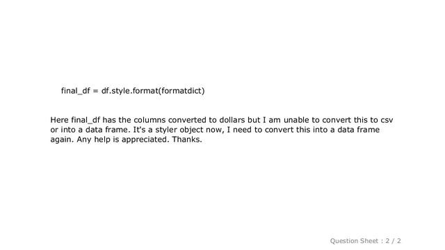 Pandas : Is there a way to convert data frame styler object into dataframe in python смотреть онлайн