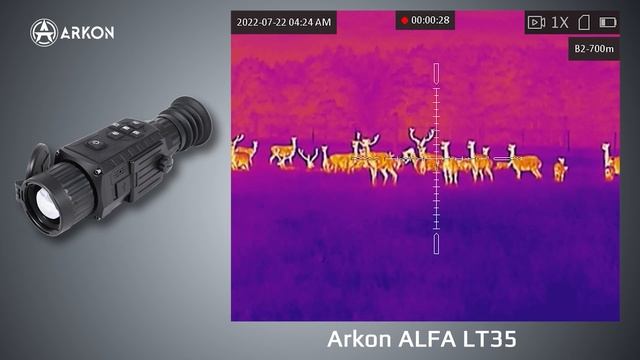 Наблюдение за животными через тепловизионный прицел Arkon ALFA LT35 смотреть онлайн