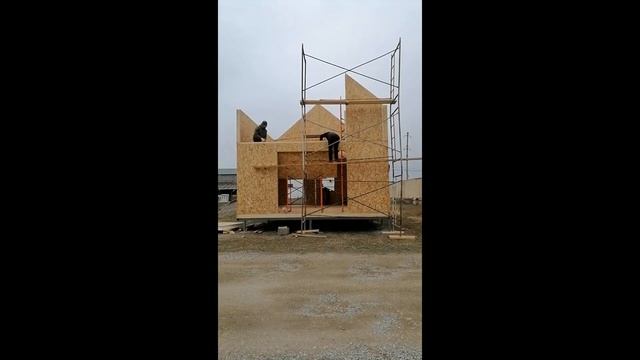 Сборка дома 45м2 с мансардой. смотреть онлайн