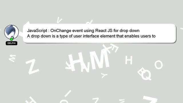 JavaScript : OnChange event using React JS for drop down смотреть онлайн