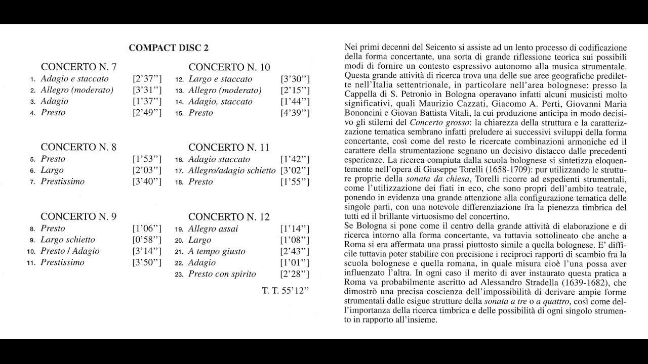 Benedetto Marcello - 12 Concerti Grossi, CD2 смотреть онлайн