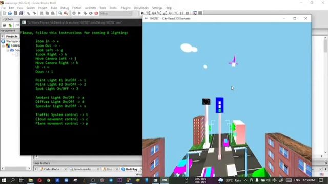 City Road 3D Scenario using OpenGL C++ смотреть онлайн