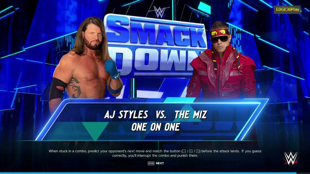 WWE2K24 Aj Styles vs The Miz смотреть онлайн