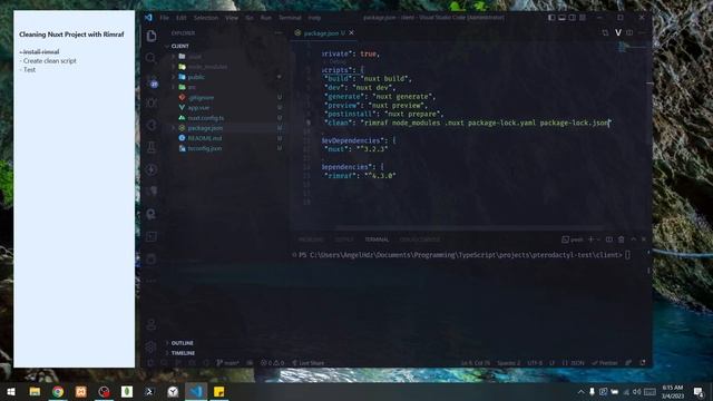 Nuxt 3 - Clean Project with rimraf смотреть онлайн