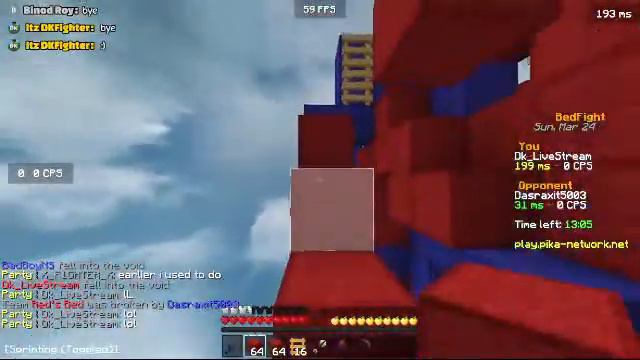 Minecraft Bedwars With Subscribers !! Live !! Itz DKFighter !! Pika Network !! смотреть онлайн