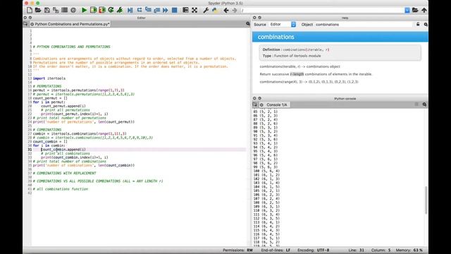 Python Permutations and Combinations смотреть онлайн