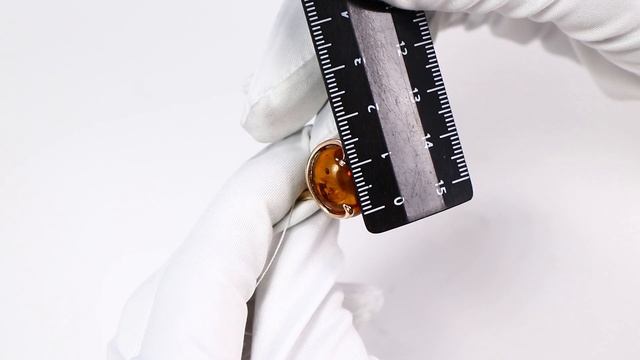 Кольцо из золочёного серебра Янтарная волна с янтарём Я820118п-к смотреть онлайн