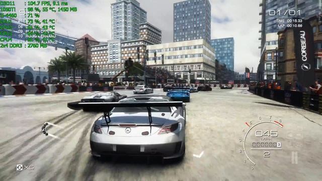 GRID Autosport | Benchmark Ultra 1080p | GTX 1050 Ti | i5-4460 смотреть онлайн