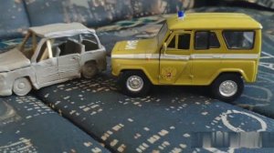 Краш тест машины из пластилина.