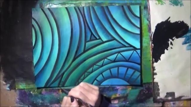 Acrylic Painting Abstract Doodle And Dot Painting Tutorial