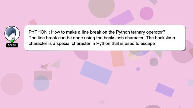 PYTHON : How to make a line break on the Python ternary operator? смотреть онлайн
