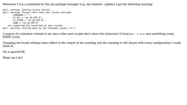 Unix & Linux: nix package manager: perl warning: Setting locale failed (2 Solutions!!) смотреть онлайн