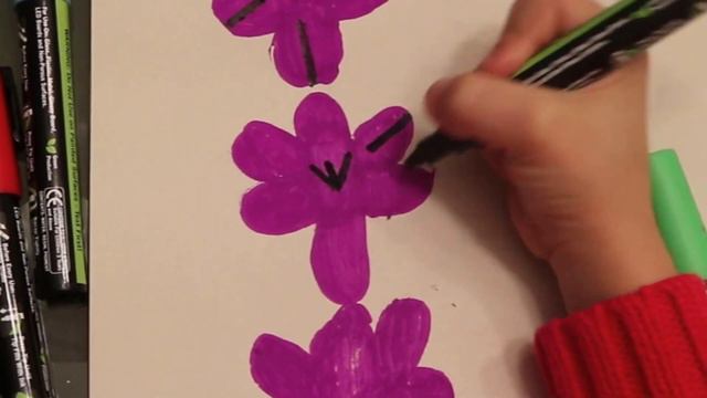 Art Ideas For Kids-How To Draw Flowers Gladiolus. Step By Step With Liquid Chalk Markers