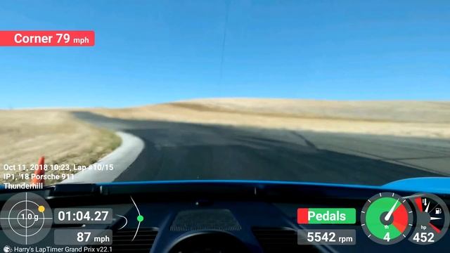 Porsche 991.2 GT3 Thunderhill 2.07